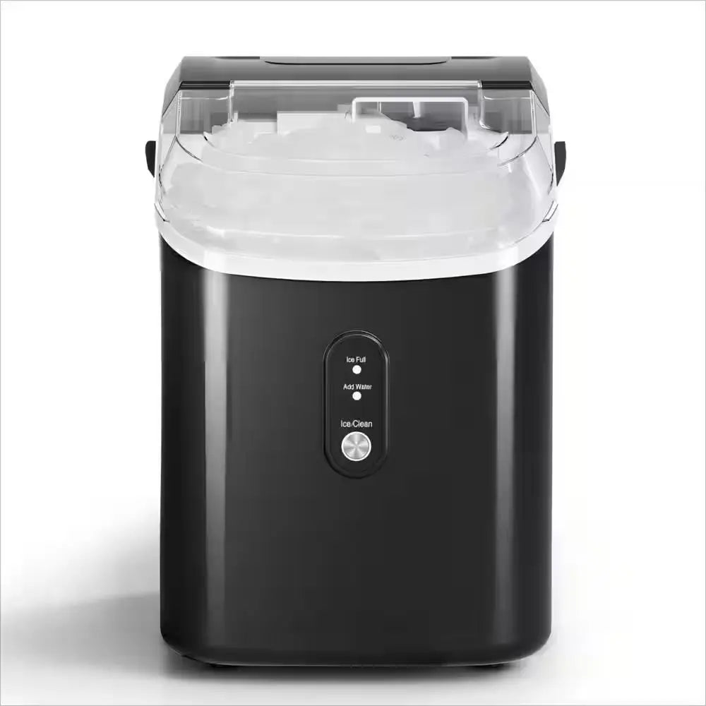 8.5 In. 33 Lbs. Portable Nugget Ice Maker with Handle and Soft Chewable Ice in Green | Fridge.com