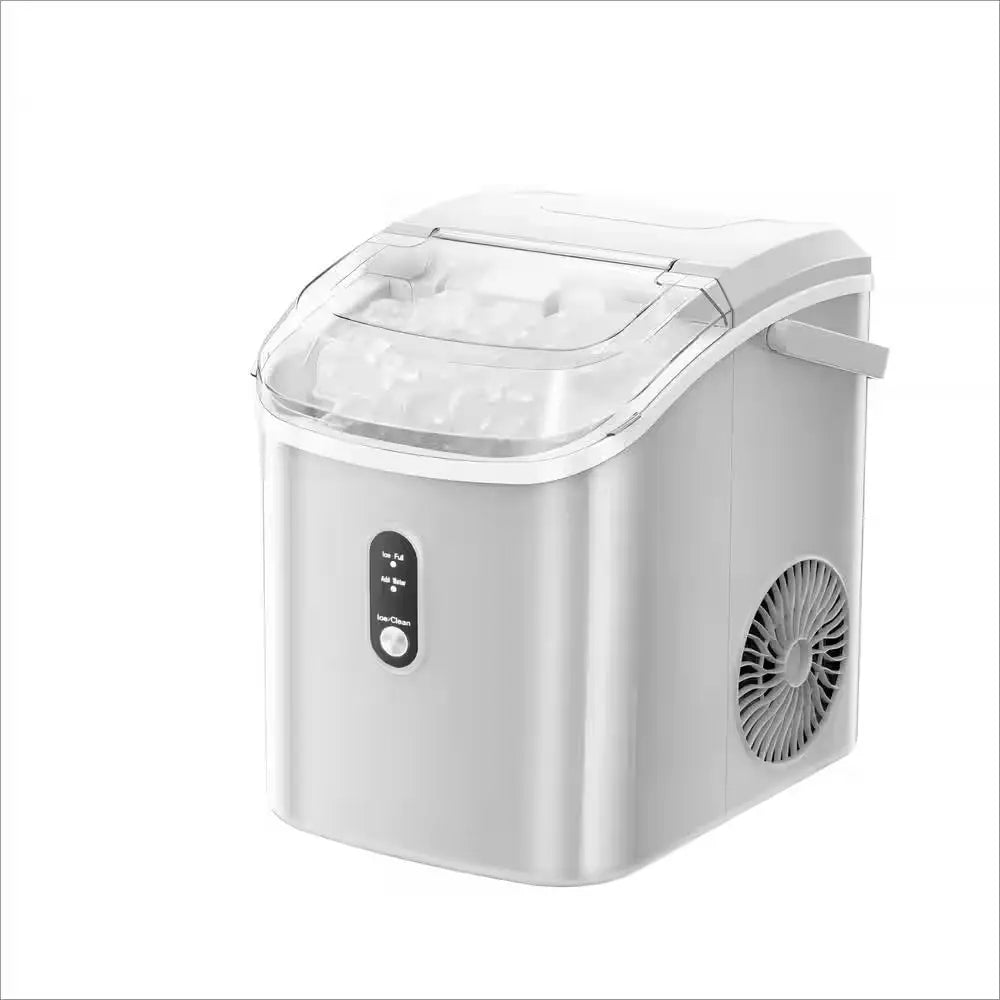 8.5 In. 33 Lbs. Portable Nugget Ice Maker with Handle and Soft Chewable Ice in Green | Fridge.com