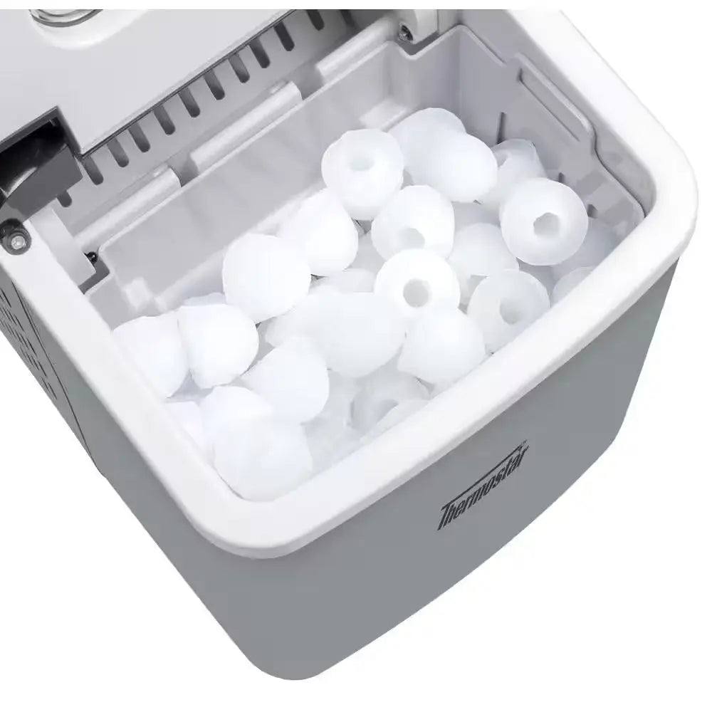 8.6 In. 26 Lb. Self-Cleaning Portable Ice Maker Machine in Silver with Handle | Fridge.com