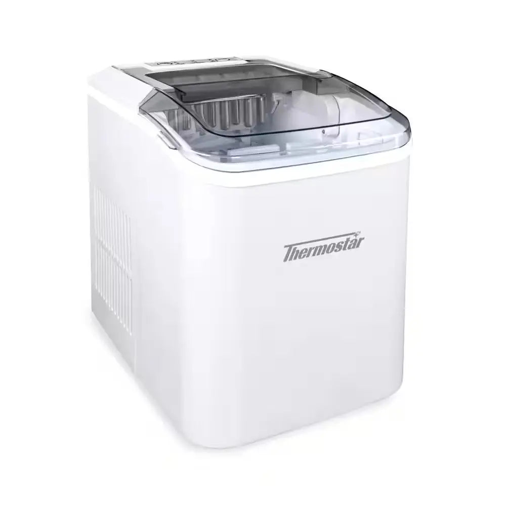 8.6 In. 26 Lb. Self-Cleaning Portable Ice Maker Machine in Silver with Handle | Fridge.com