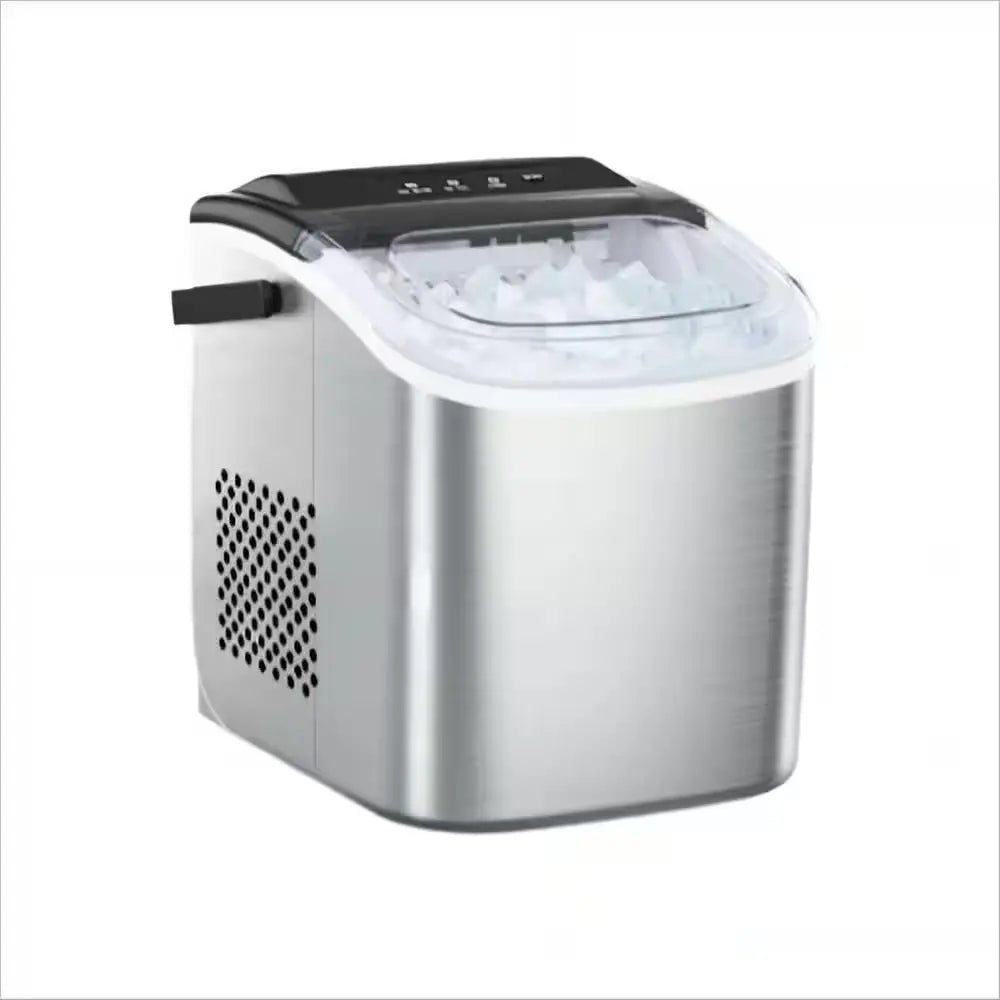 8.66 In. 26 Lbs. Countertop or Portable Bullet Ice Maker in Stainless Steel Silver | Fridge.com