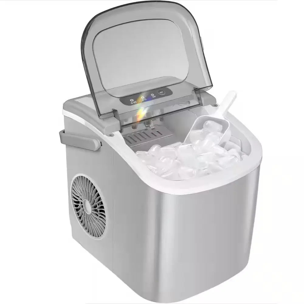 8.7 In. W 26 Lbs. per Day Bullet Ice Portable Counter Top Ice Maker in Grey | Fridge.com