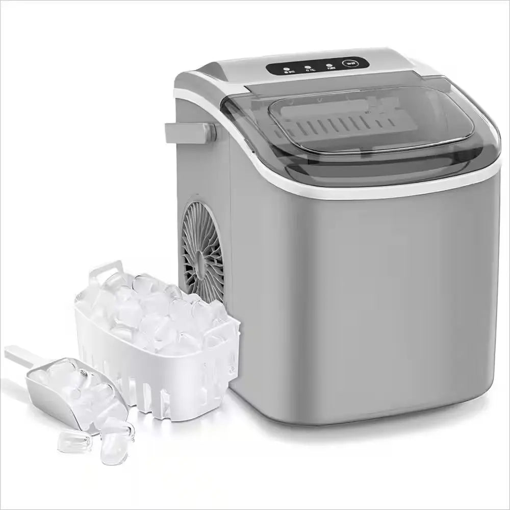 8.7 In. W 26 Lbs. per Day Bullet Ice Portable Counter Top Ice Maker in Grey | Fridge.com