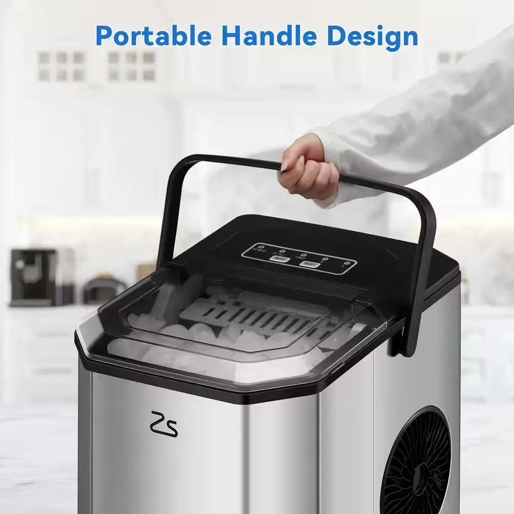 8.74 In. 26 Lb. Portable Ice Maker in Stainless Steel | Fridge.com