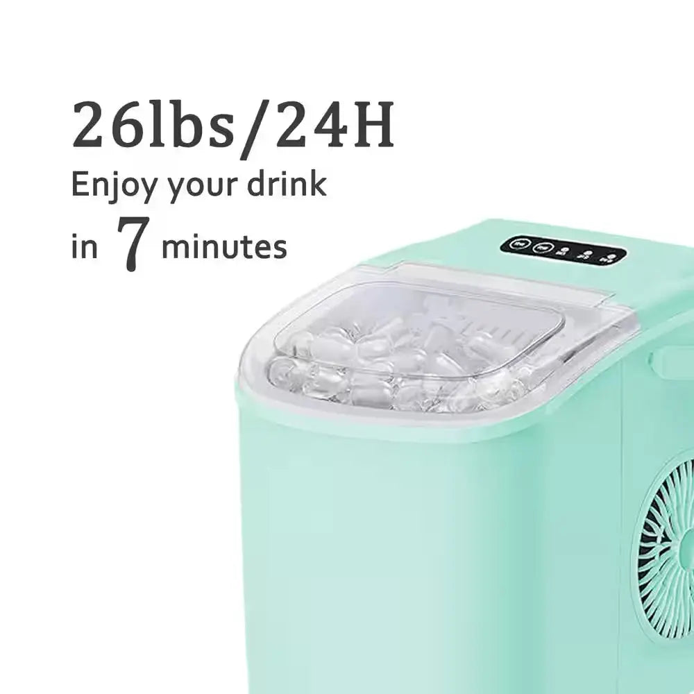 8.82 In. Countertop Ice Maker with Handle Scoop in Green | Fridge.com