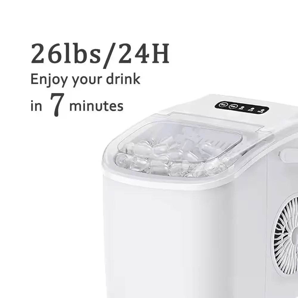 8.82 In. Countertop Ice Maker with Handle Scoop in White | Fridge.com