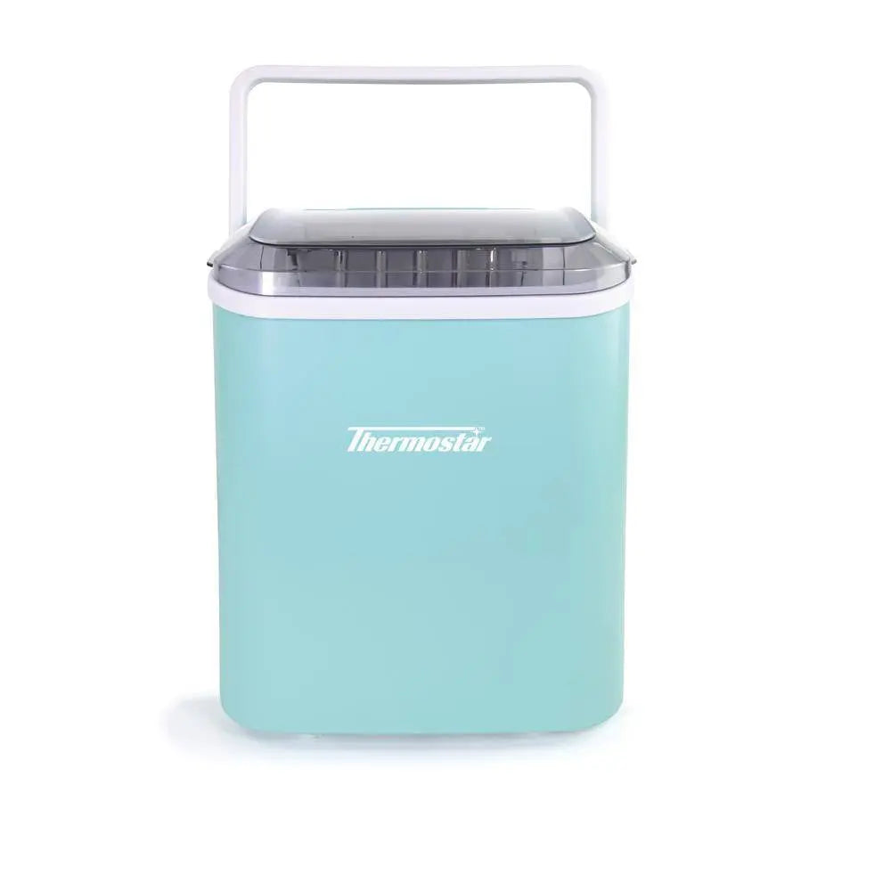 8.86 In. 26 Lb. Portable Ice Maker Machine in Aqua with Handle | Fridge.com