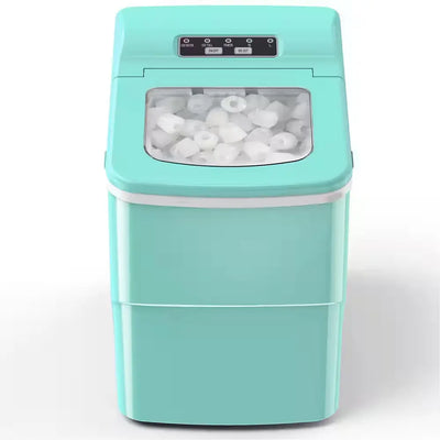 8.86 In. 26 Lbs. Daily Production Bullet Ice Portable Countertop Ice Maker, 9 Bullet Ice Cubes Ready in 8 Mins in Green | Fridge.com