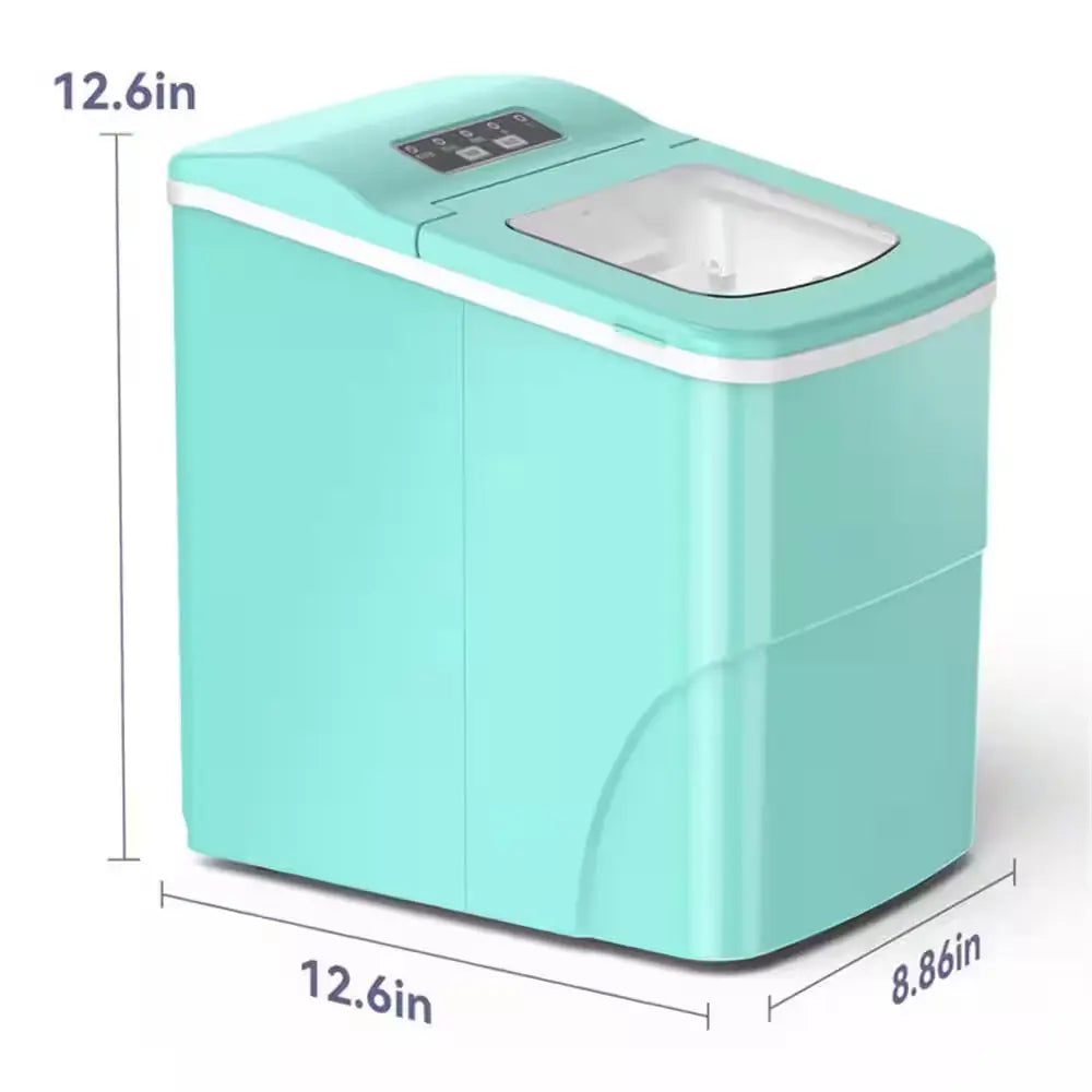 8.86 In. 26 Lbs. Daily Production Bullet Ice Portable Countertop Ice Maker, 9 Bullet Ice Cubes Ready in 8 Mins in Green | Fridge.com