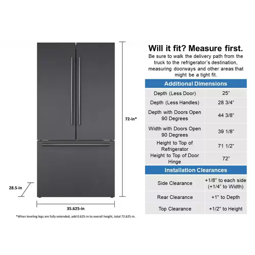 800 Series 36 In. 21 Cu. Ft. Smart Counter Depth French Door Refrigerator in Black Stainless Steel, Internal Water & Ice | Fridge.com