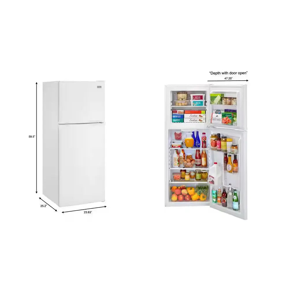 9.8 Cu. Ft. Top Freezer Refrigerator in White | Fridge.com