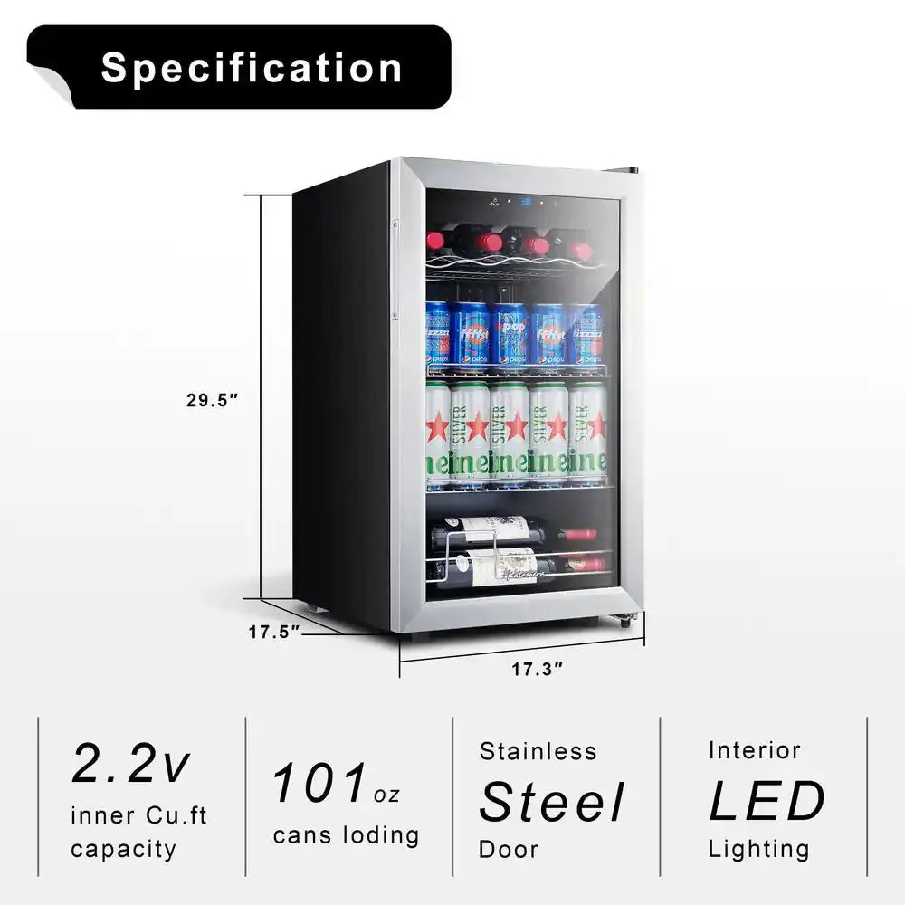 93 Can Compressor Beverage Refrigerator - Beer Cooler | Fridge.com