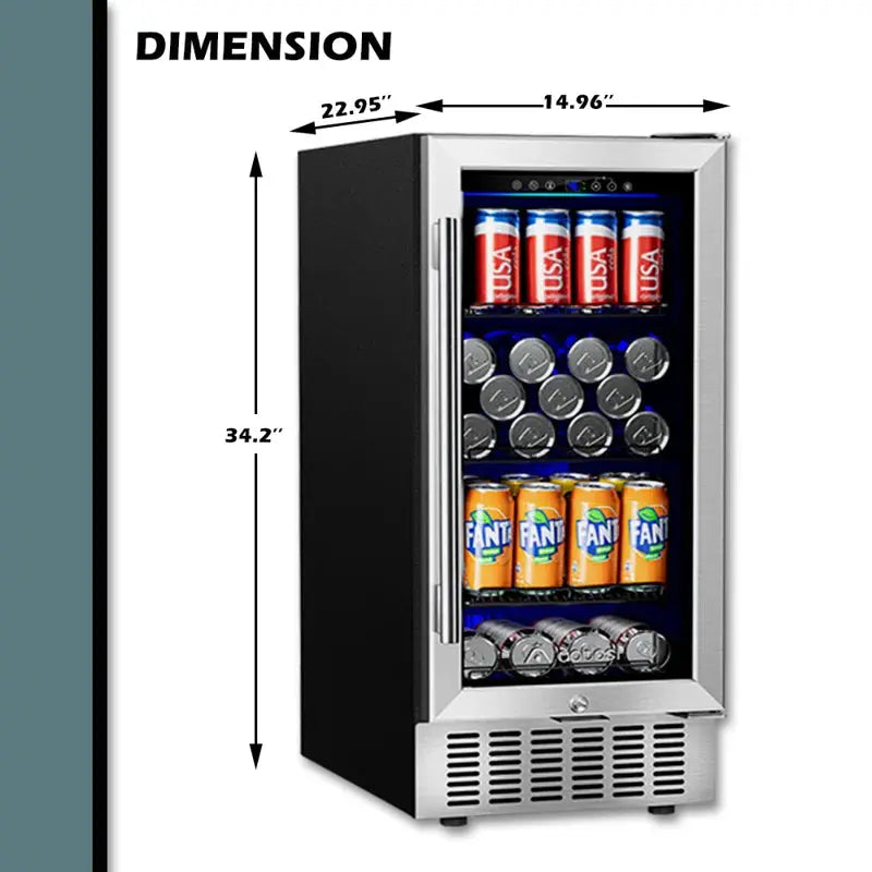 94 Cans Built-In Beverage Cooler 15 Inch Beverage Refrigerator | Fridge.com