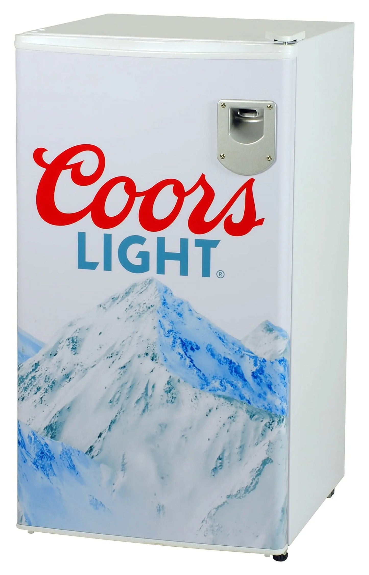 Coors Light Compact Fridge with Bottle Opener, 90 L/ 95 Quart 3.2 Cubic Foot for Snacks, Beverages, Juice, Beer, Den, Dorm, Office, Games Room, or RV | Fridge.com