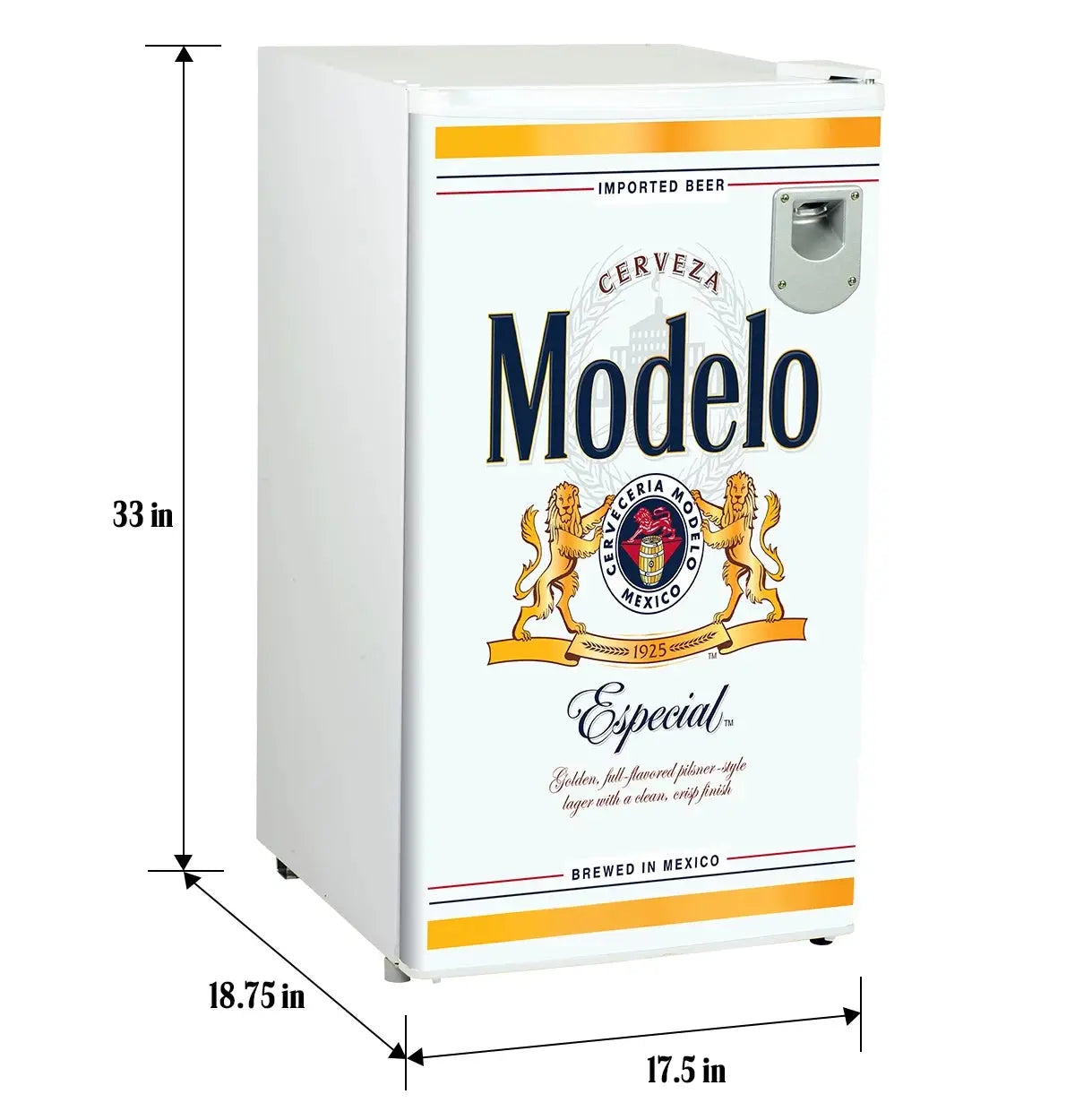 Modelo Compact Fridge with Bottle Opener, 90 L/ 95 Quart 3.2 Cubic Foot for Snacks, Beverages, Juice, Beer, Den, Dorm, Office, Games Room, or RV | Fridge.com