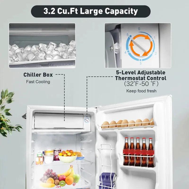 ACEM 3.2 Cubic Feet Freestanding Mini Fridge with Freezer | Fridge.com