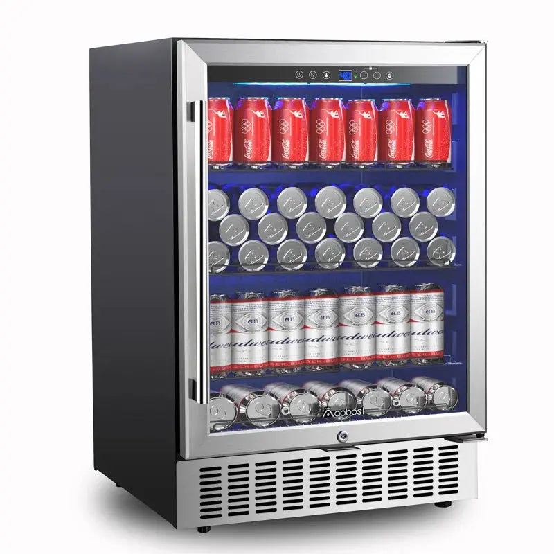 AOBOSI 164 Cans (12 Oz.) Convertible Beverage Refrigerator with Wine Storage | Fridge.com