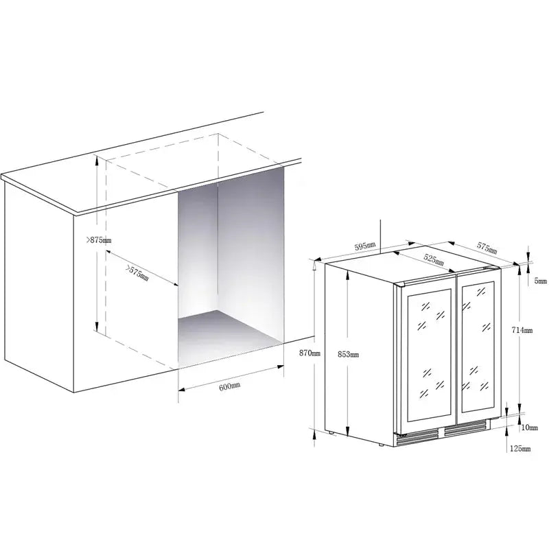 AOBOSI 22.64'' 18 Bottle and Can Dual Zone Wine & Beverage Refrigerator | Fridge.com