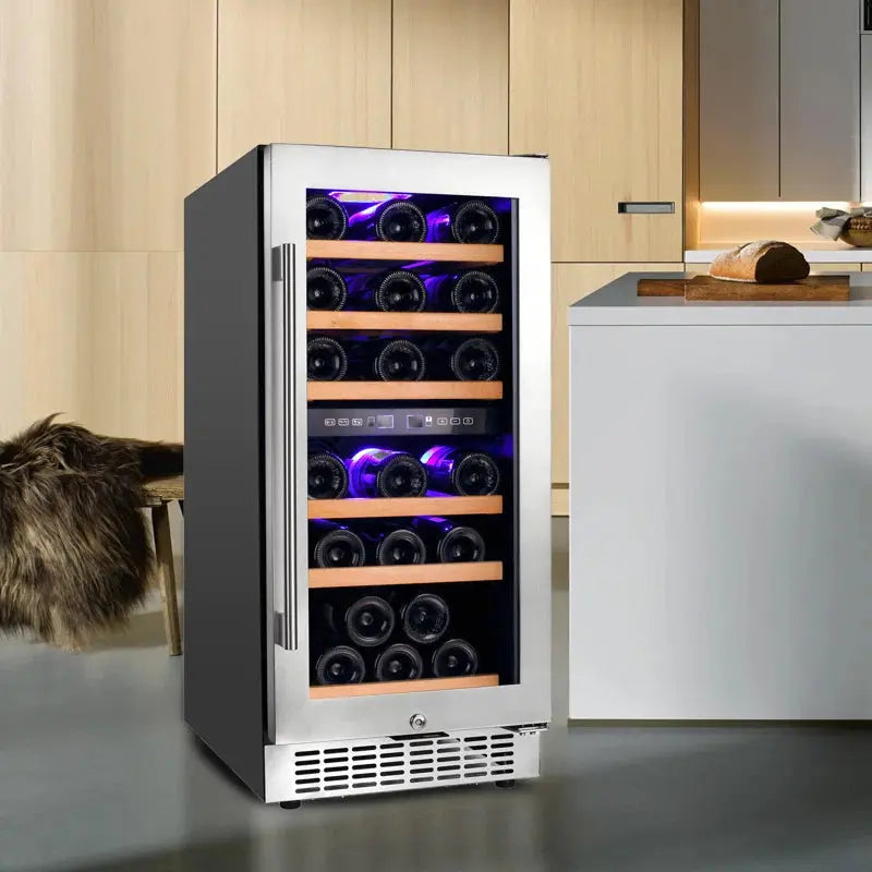 AOBOSI 28 Cans (12 Oz.) Freestanding Beverage Refrigerator with Wine Storage | Fridge.com