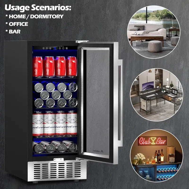 AOBOSI 94 Cans (12 Oz.) Convertible Beverage Refrigerator with Wine Storage | Fridge.com