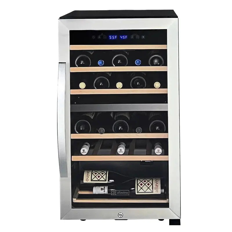 Allavino 19'' 28 Bottle Dual Zone Freestanding Wine Refrigerator | Fridge.com