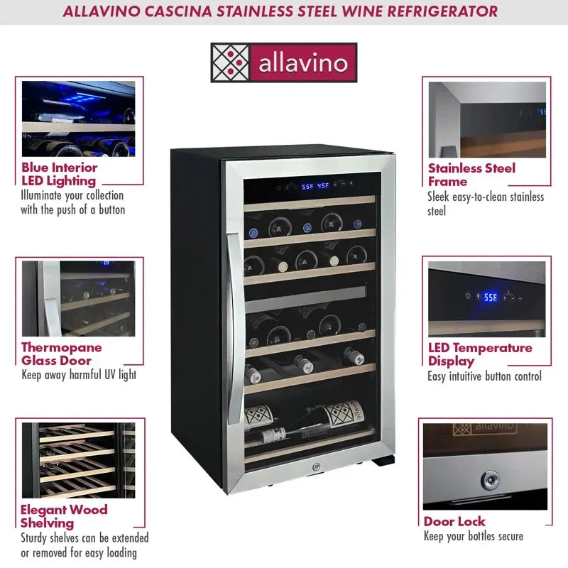 Allavino 19'' 28 Bottle Dual Zone Freestanding Wine Refrigerator | Fridge.com