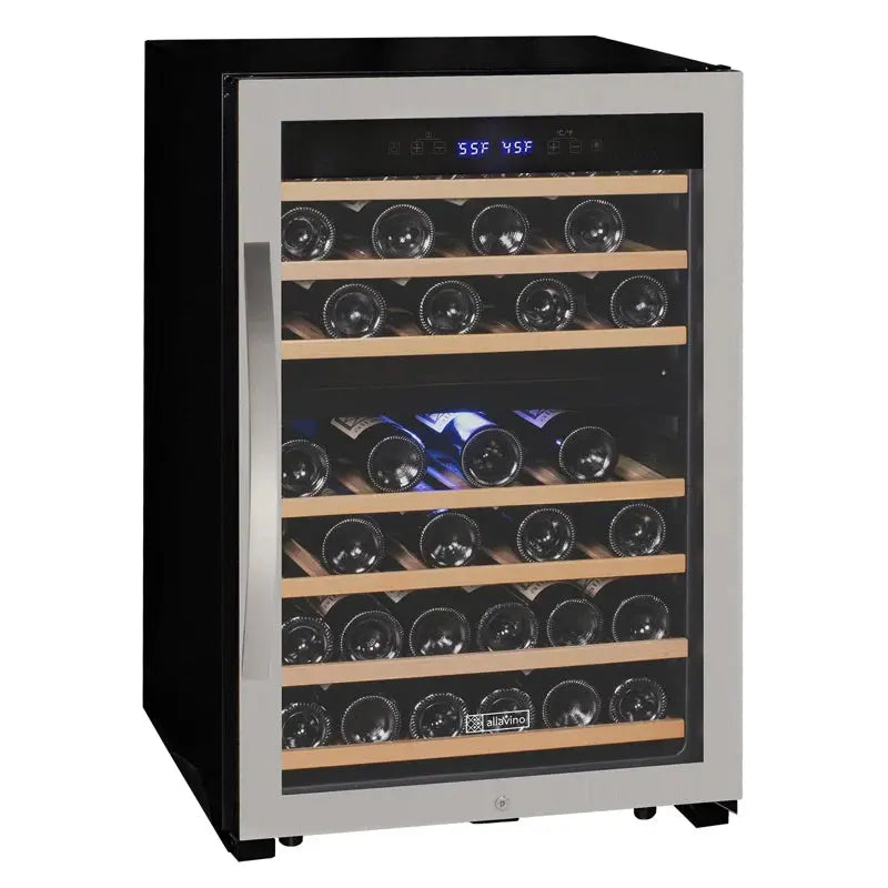 Allavino 21.625'' 47 Bottle Dual Zone Freestanding Wine Refrigerator | Fridge.com