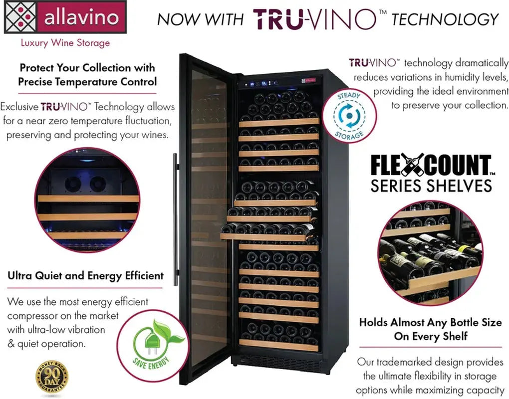 Allavino 23.5'' 177 Bottle Single Zone Wine Refrigerator | Fridge.com