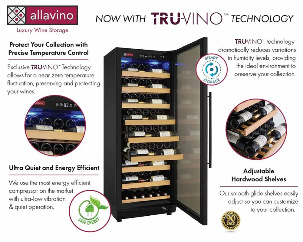 Allavino 23.5'' 99 Bottle Single Zone Freestanding Wine Refrigerator | Fridge.com