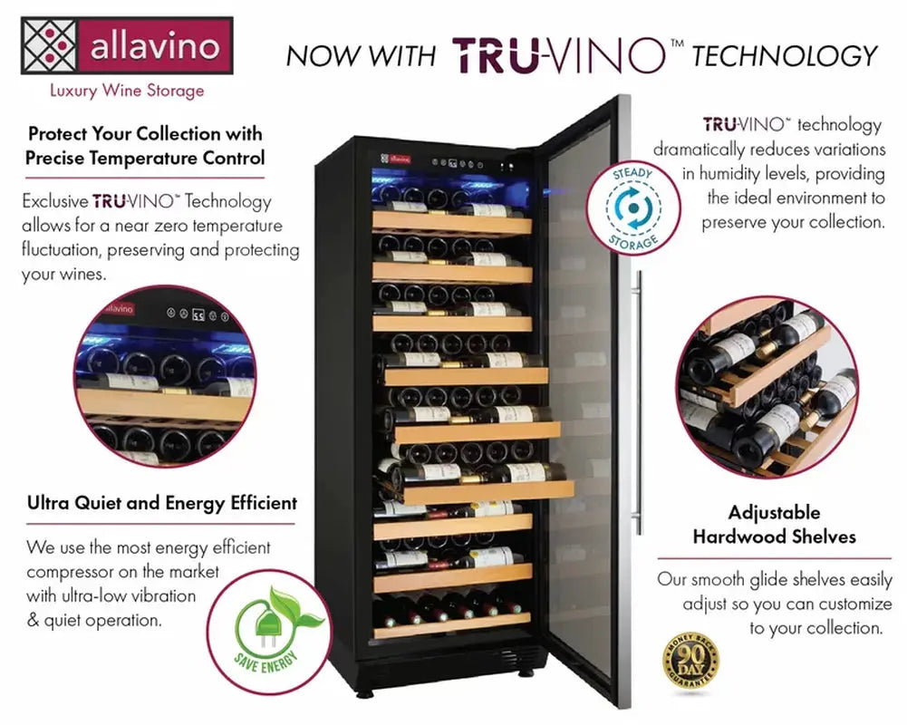 Allavino 23.5'' 99 Bottle Single Zone Freestanding Wine Refrigerator | Fridge.com