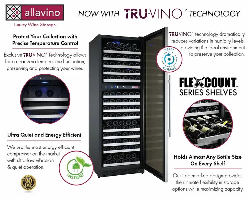 Allavino 23.75'' 172 Bottle Dual Zone Wine Refrigerator | Fridge.com