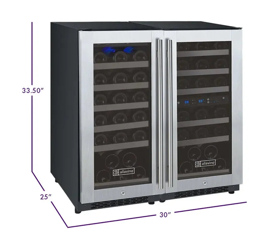 Allavino 30'' 60 Bottle Triple Zone Wine Refrigerator | Fridge.com