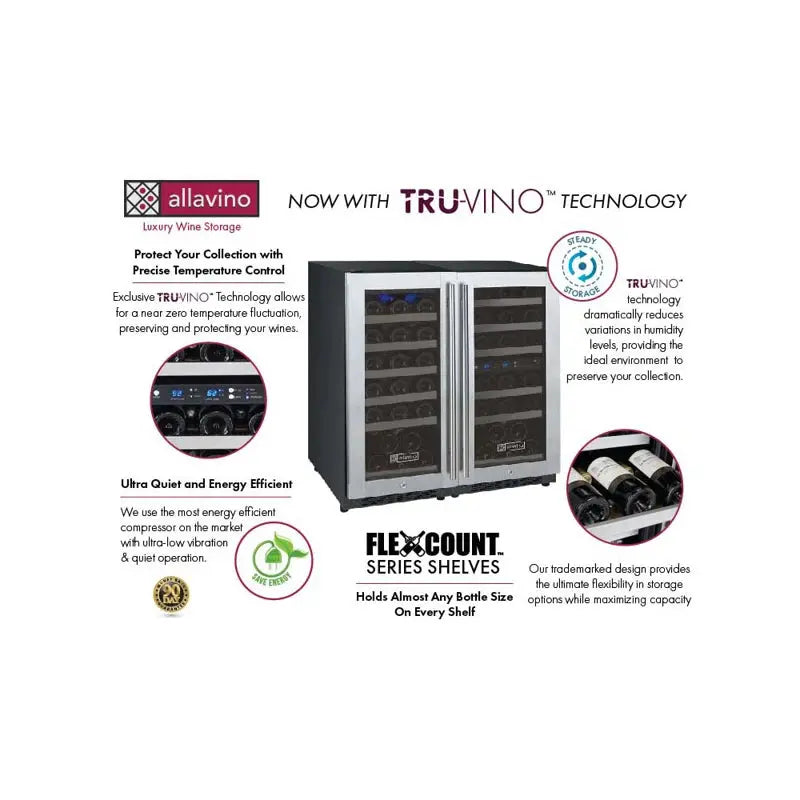 Allavino 30'' 60 Bottle Triple Zone Wine Refrigerator | Fridge.com