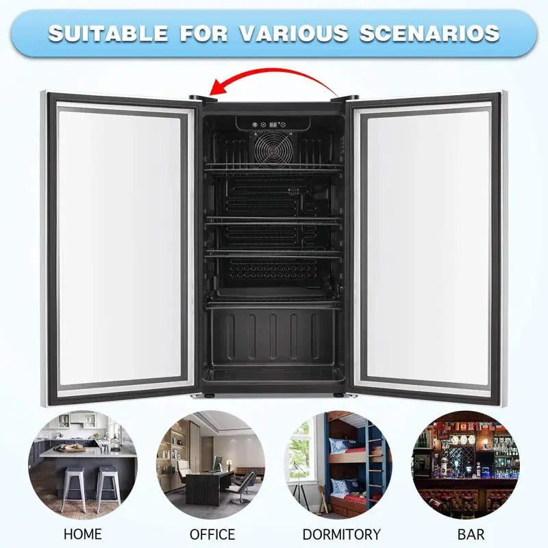 Antarctic Star 17.52'' 26 Bottle and 130 Can Single Zone Freestanding Wine & Beverage Refrigerator | Fridge.com