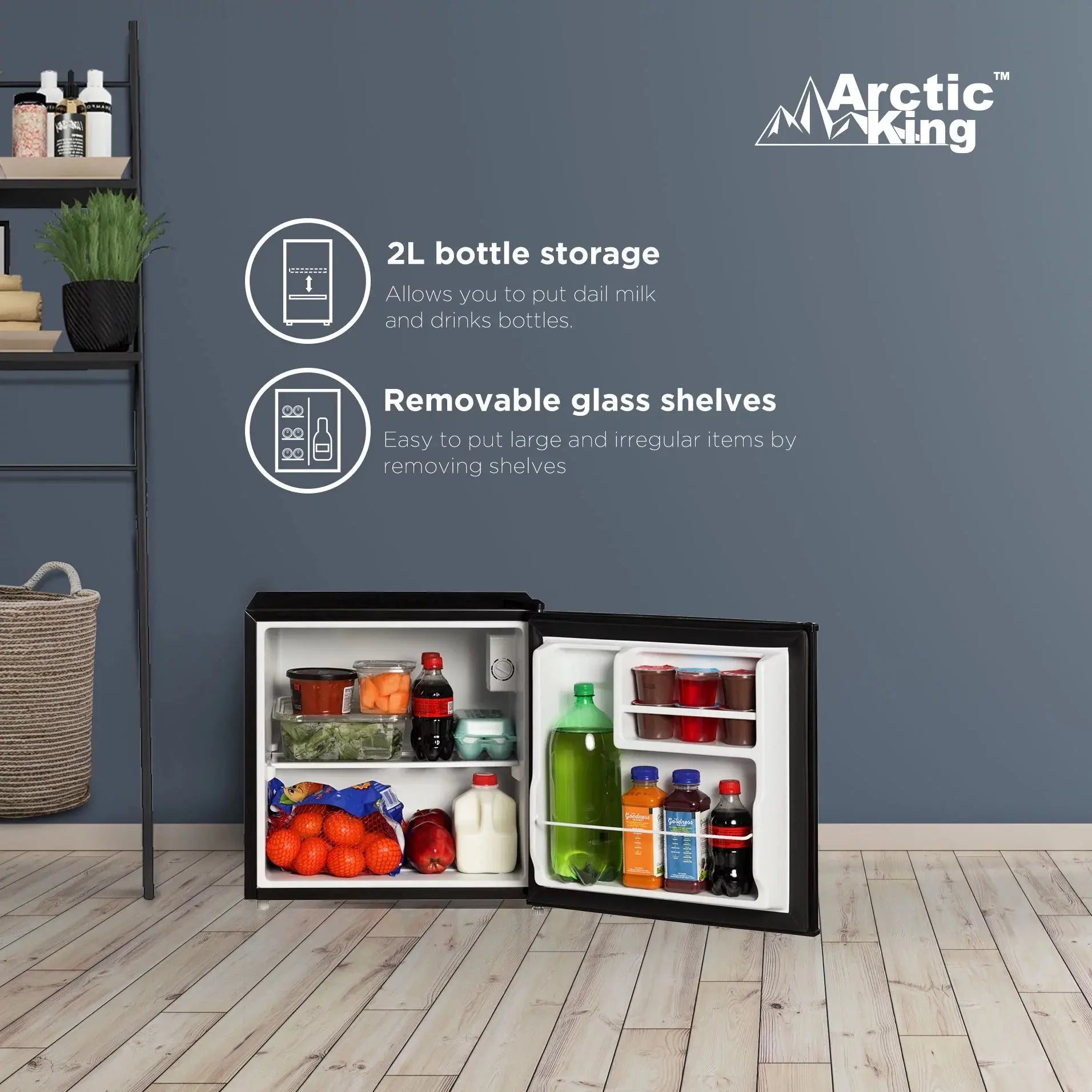 Arctic King 1.7 Cu Ft No Freezer Mini Fridge, Black, E-Star, ARM17A5ABB | Fridge.com