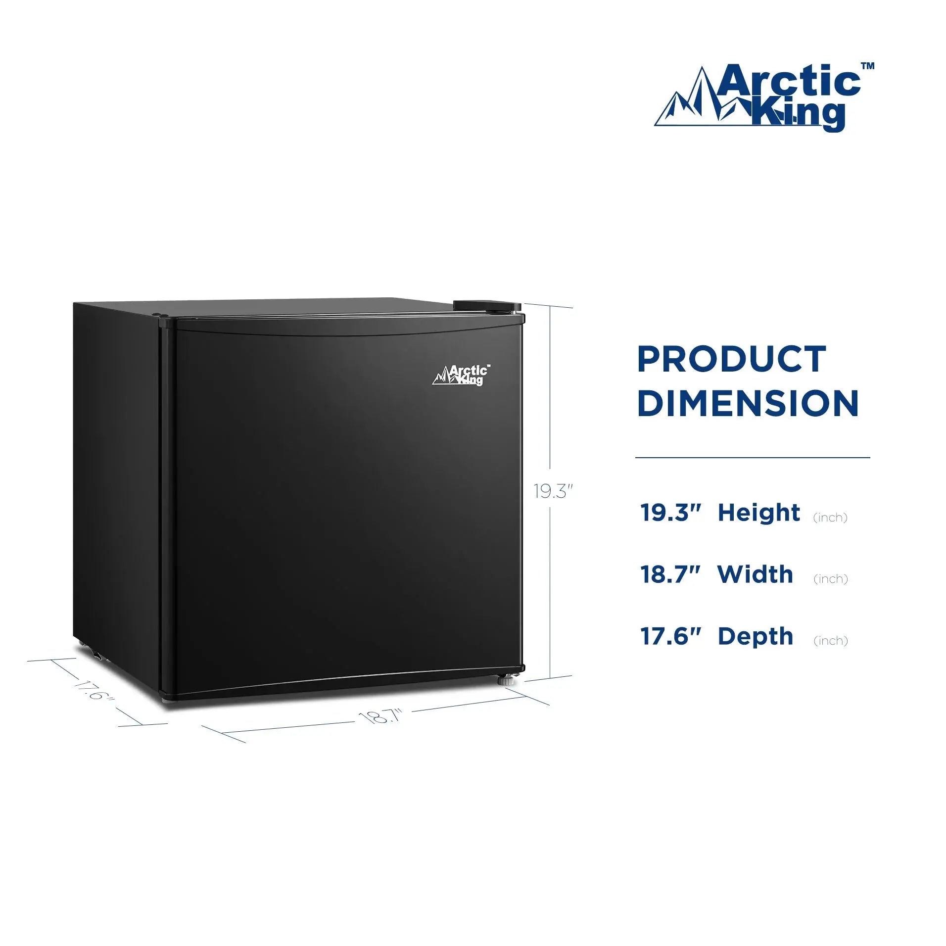 Arctic King 1.7 Cu Ft No Freezer Mini Fridge, Black, E-Star, ARM17A5ABB | Fridge.com