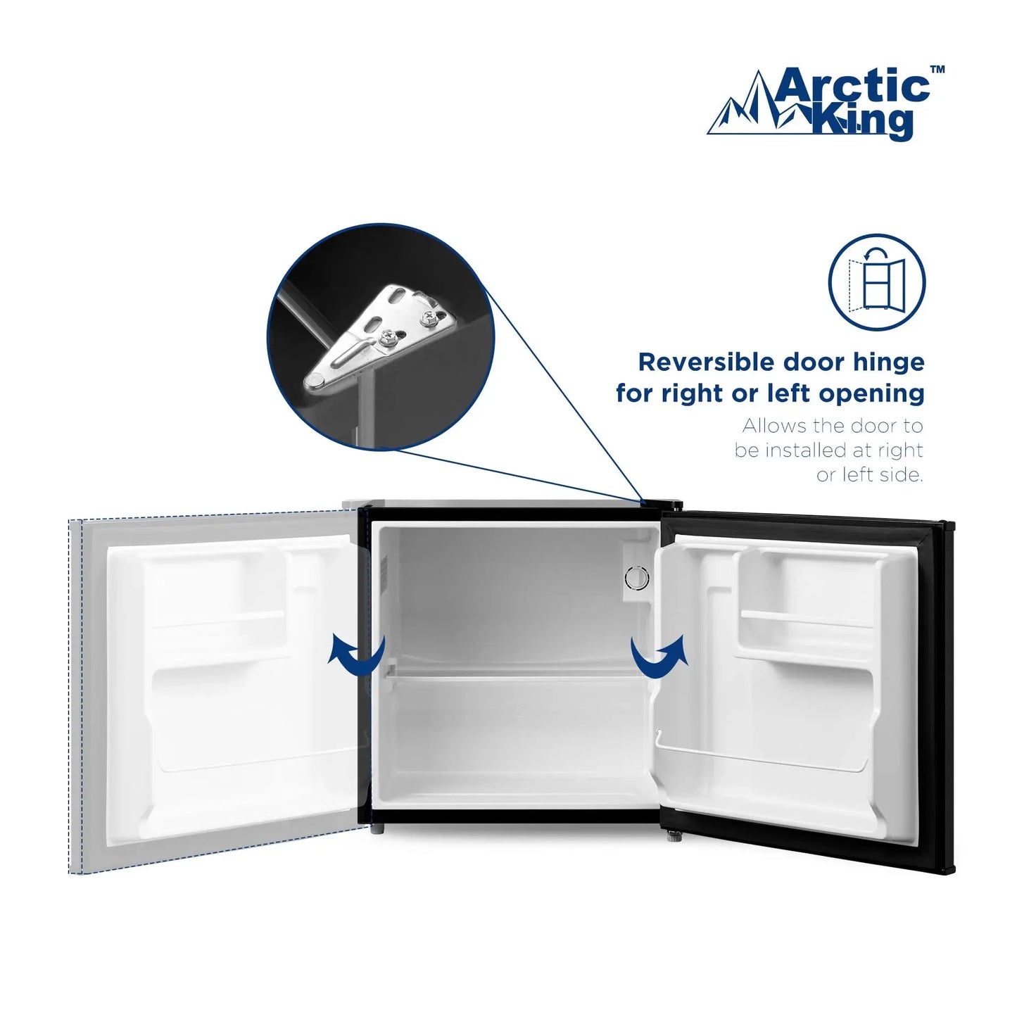 Arctic King 1.7 Cu Ft No Freezer Mini Fridge, Black, E-Star, ARM17A5ABB | Fridge.com