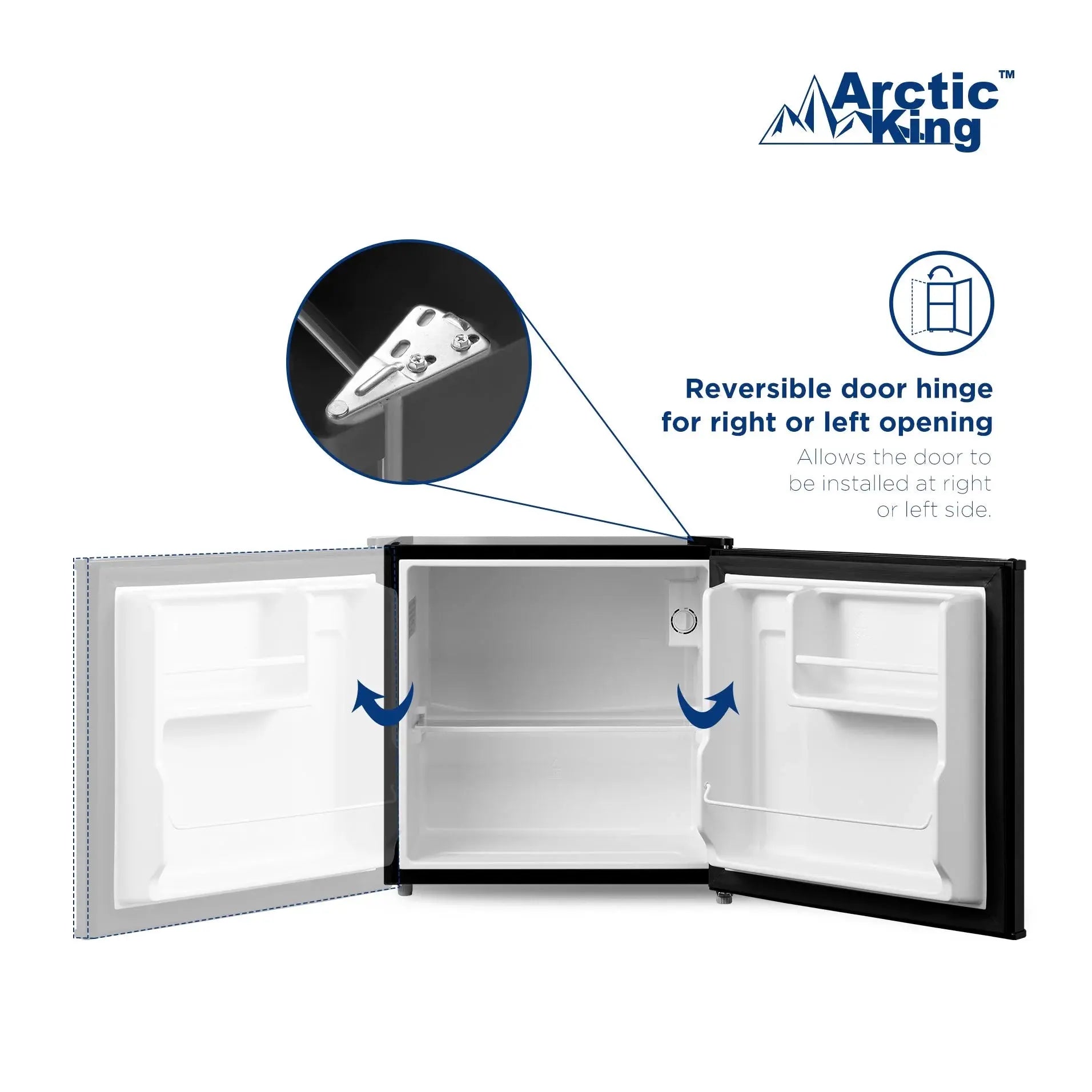 Arctic King 1.7 Cu Ft No Freezer Mini Fridge, Black, E-Star, ARM17A5ABB | Fridge.com