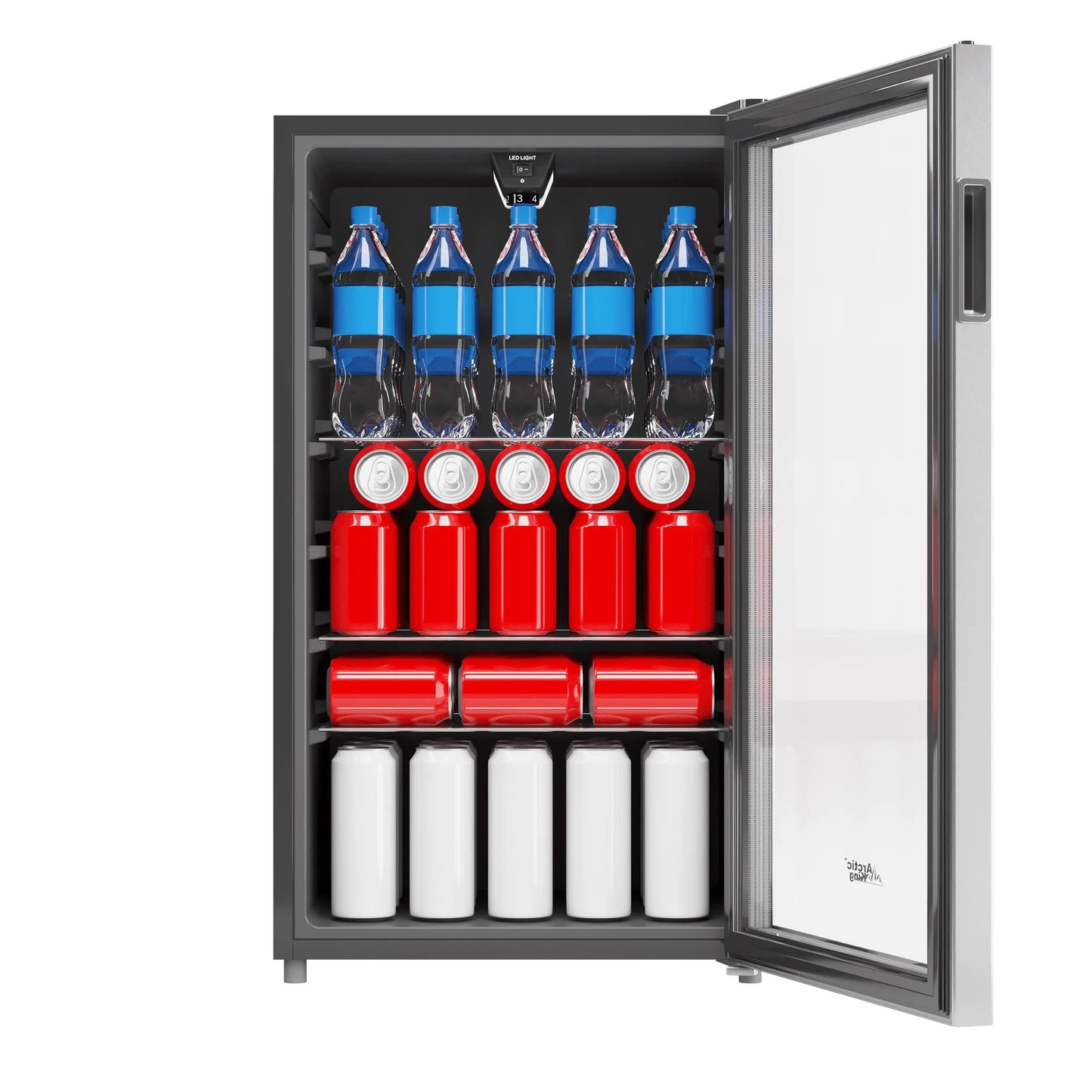 Arctic King 115-Can Beverage Fridge & Cooler, Stainless Steel Look, ARV115B1AST | Fridge.com