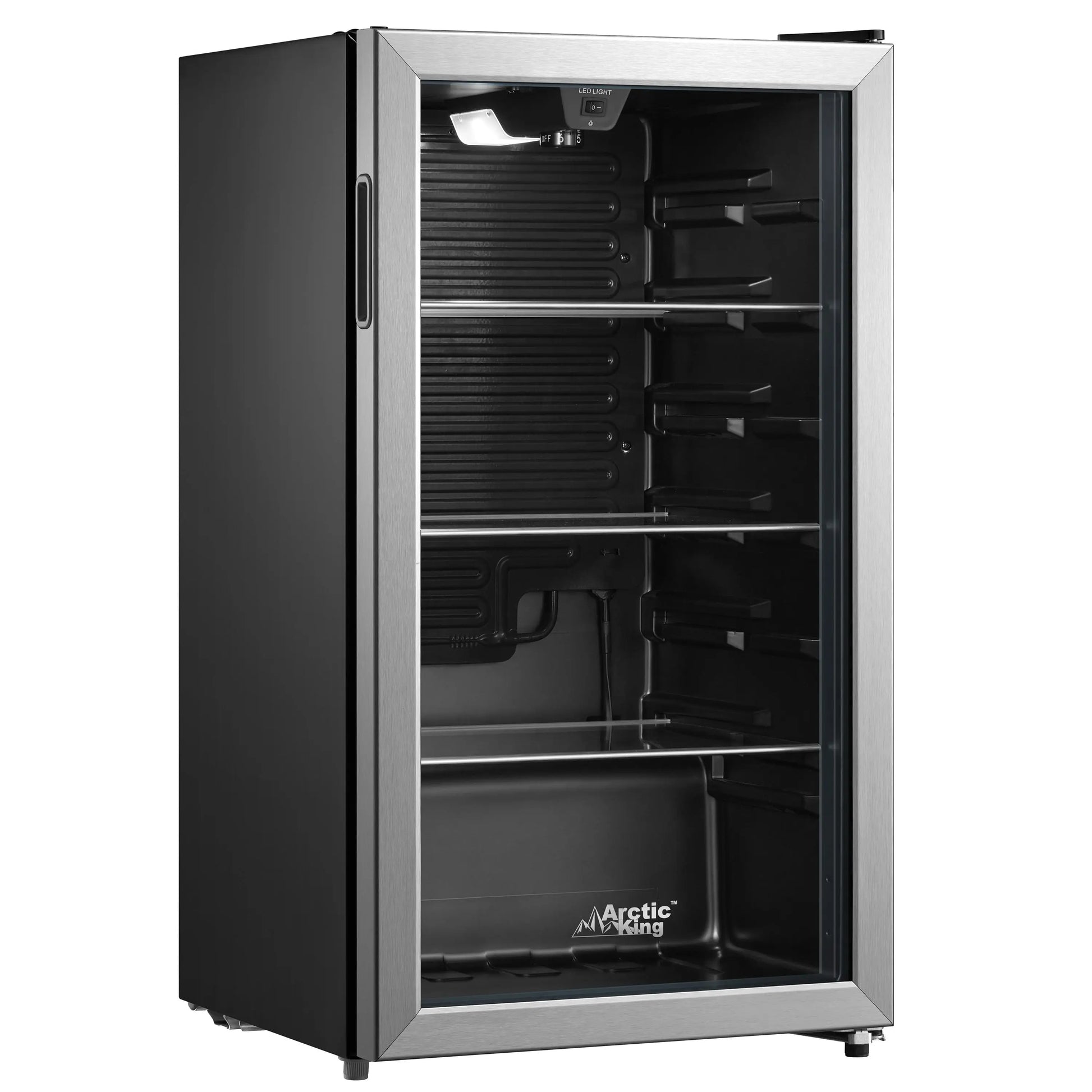 Arctic King 115-Can Beverage Fridge & Cooler, Stainless Steel Look, ARV115B1AST | Fridge.com