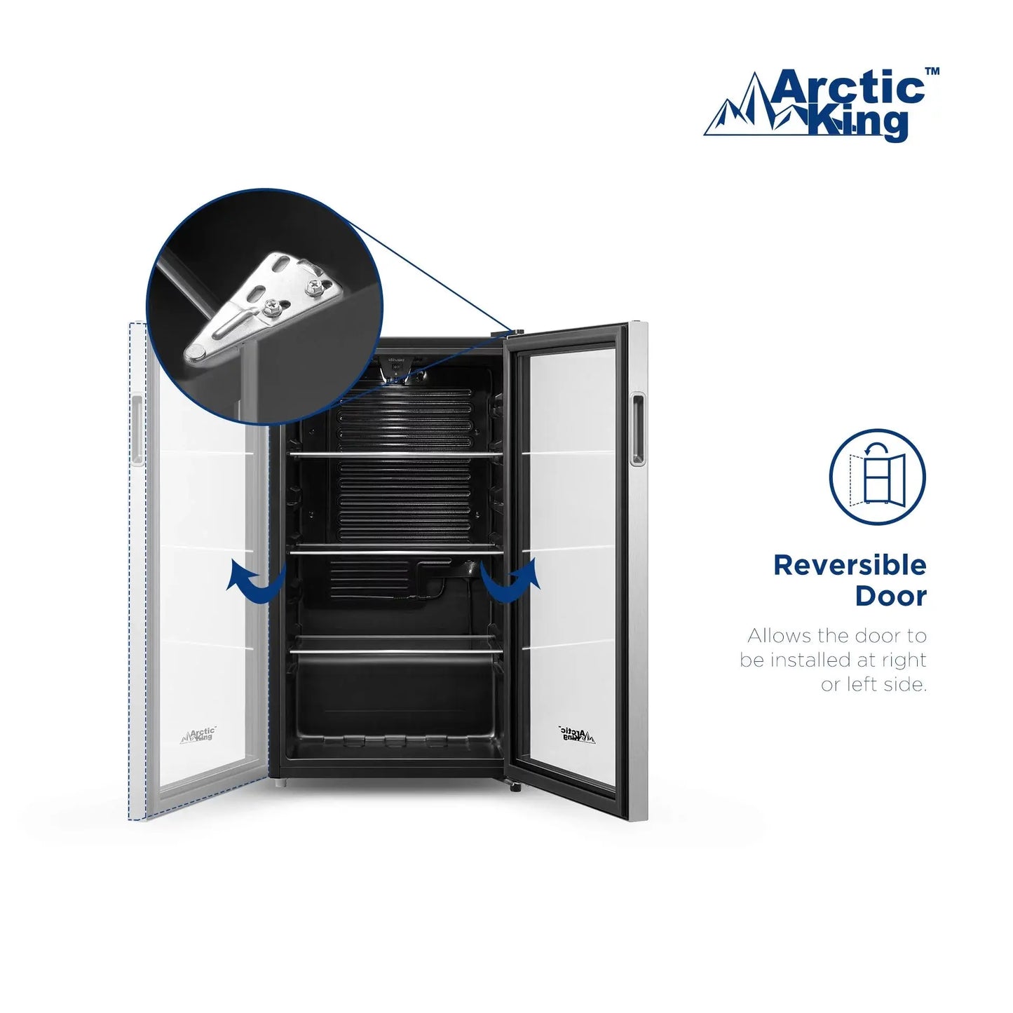 Arctic King 115-Can Beverage Fridge & Cooler, Stainless Steel Look, ARV115B1AST | Fridge.com