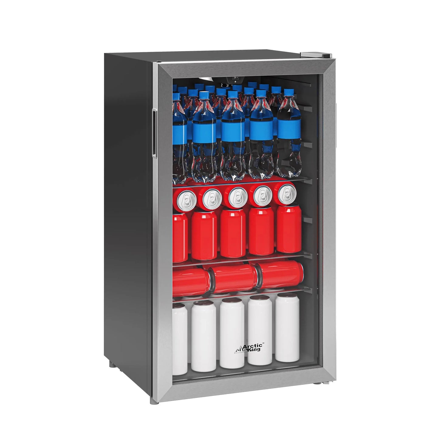 Arctic King 115-Can Beverage Fridge & Cooler, Stainless Steel Look, ARV115B1AST | Fridge.com