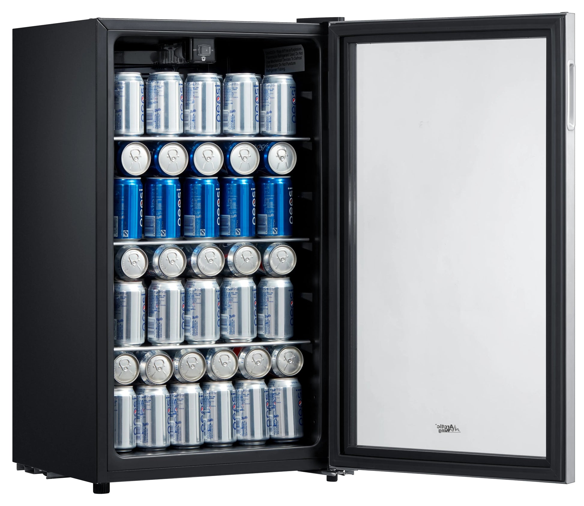 Arctic King 115 Can Beverage Fridge, Stainless Steel Look Frame | Fridge.com