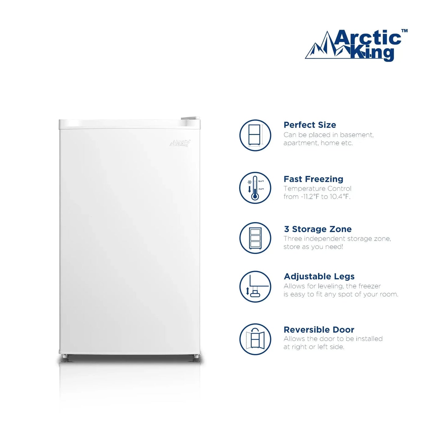 Arctic King 3.0 Cu ft Upright Freezer Stainless Steel Door, E-Star | Fridge.com