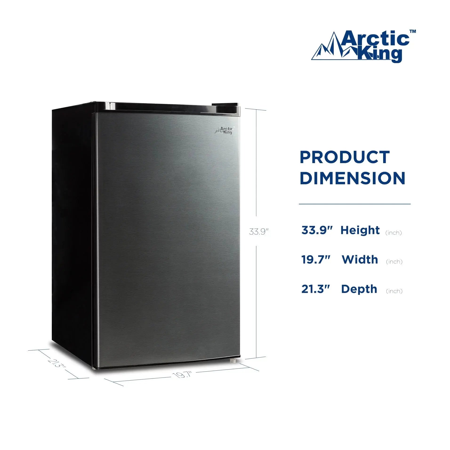 Arctic King 4.4 Cu Ft One-Door No Freezer Mini Fridge, Black Stainless Steel Look E-Star, ARM44A5ASL | Fridge.com