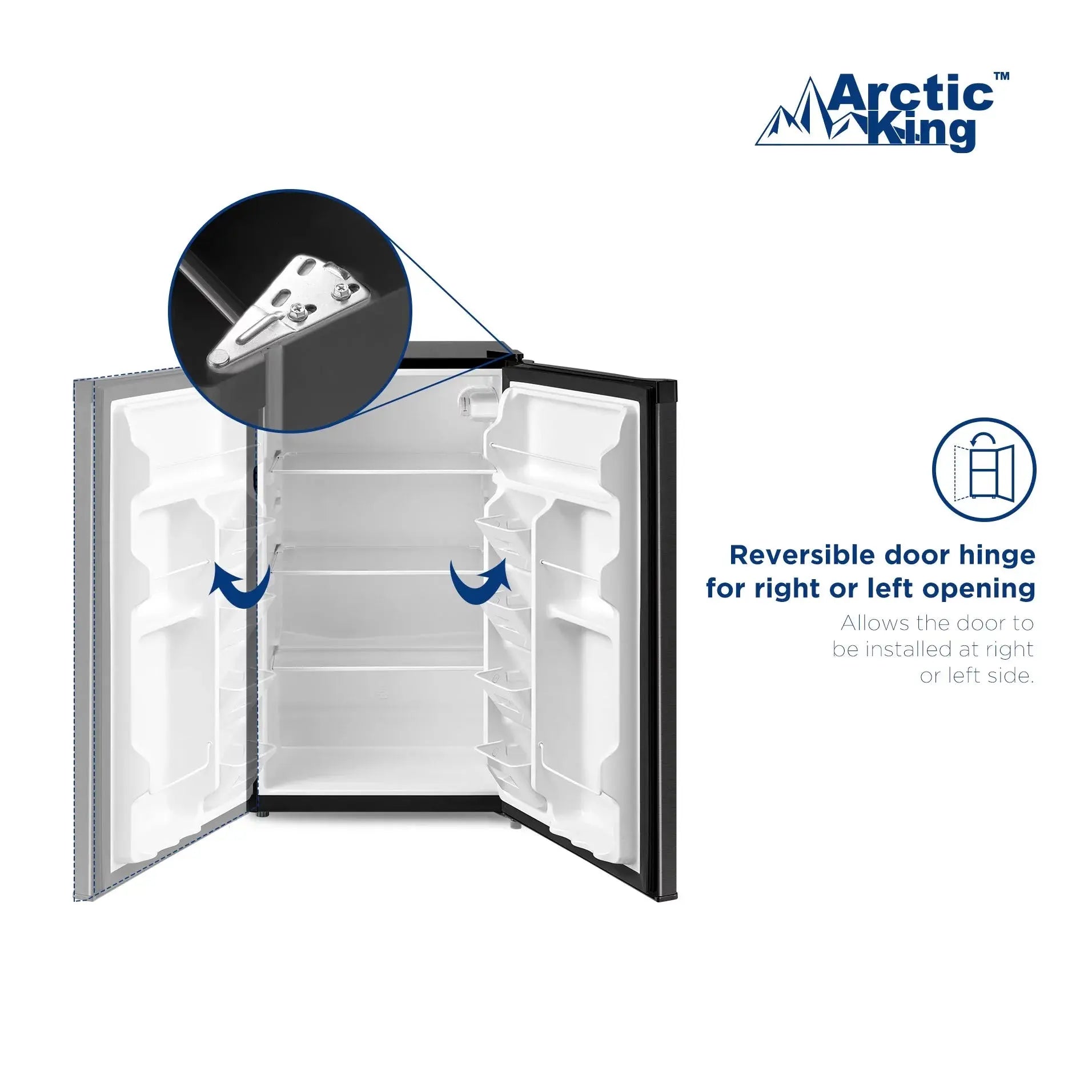 Arctic King 4.4 Cu Ft One-Door No Freezer Mini Fridge, Black Stainless Steel Look E-Star, ARM44A5ASL | Fridge.com