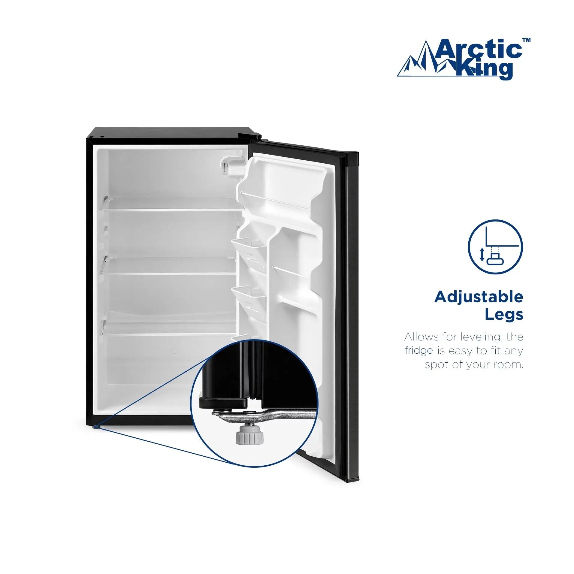 Arctic King 4.4 Cu Ft One-Door No Freezer Mini Fridge, Black Stainless Steel Look E-Star, ARM44A5ASL | Fridge.com