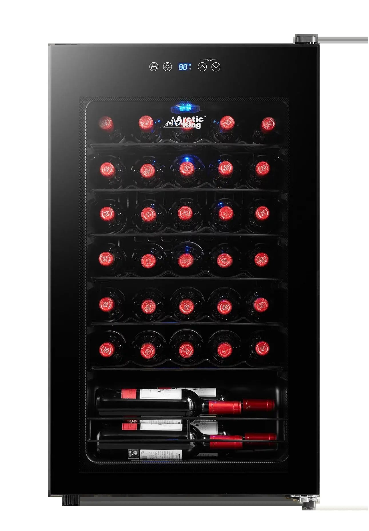 Arctic King Premium 34-Bottle Standard Wine Cooler, Glass Door, AWCA034ADB | Fridge.com