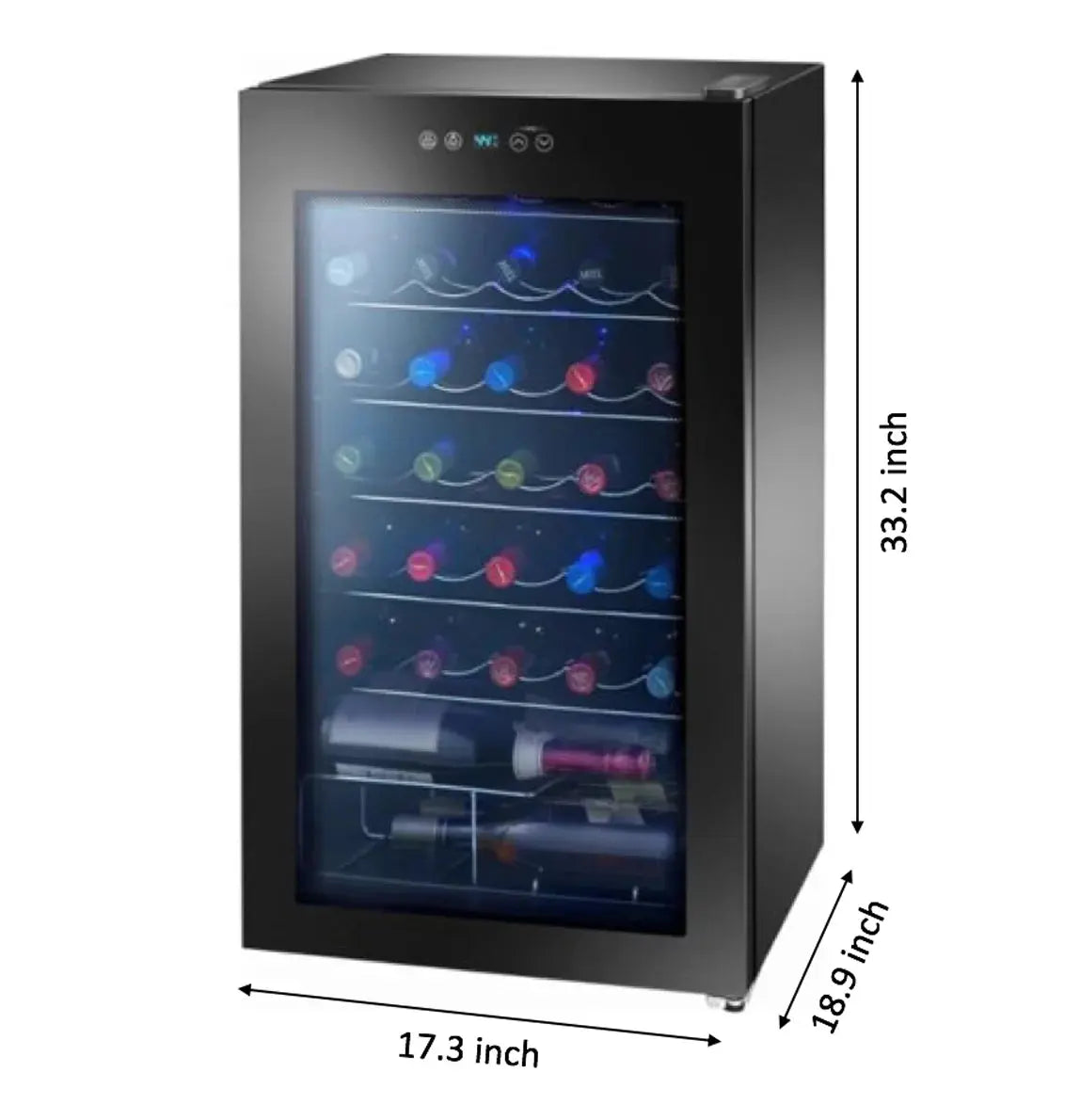 Arctic King Premium 34-Bottle Standard Wine Cooler, Glass Door, AWCA034ADB | Fridge.com