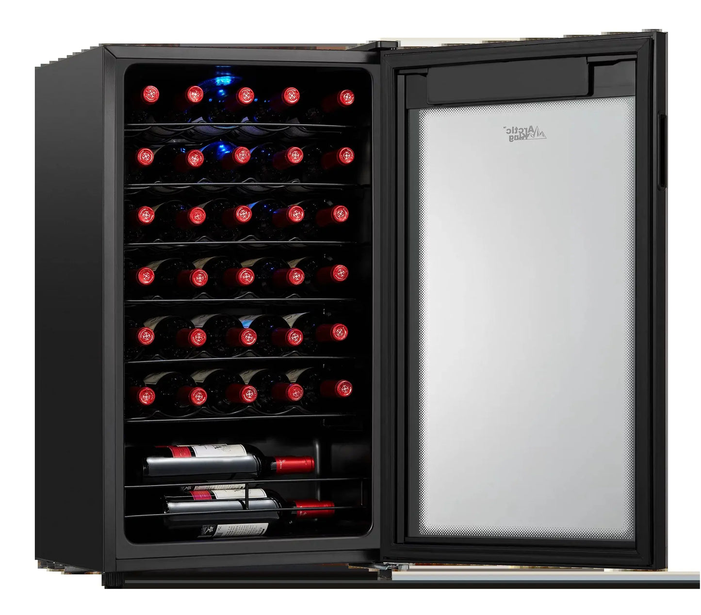 Arctic King Premium 34-Bottle Standard Wine Cooler, Glass Door, AWCA034ADB | Fridge.com